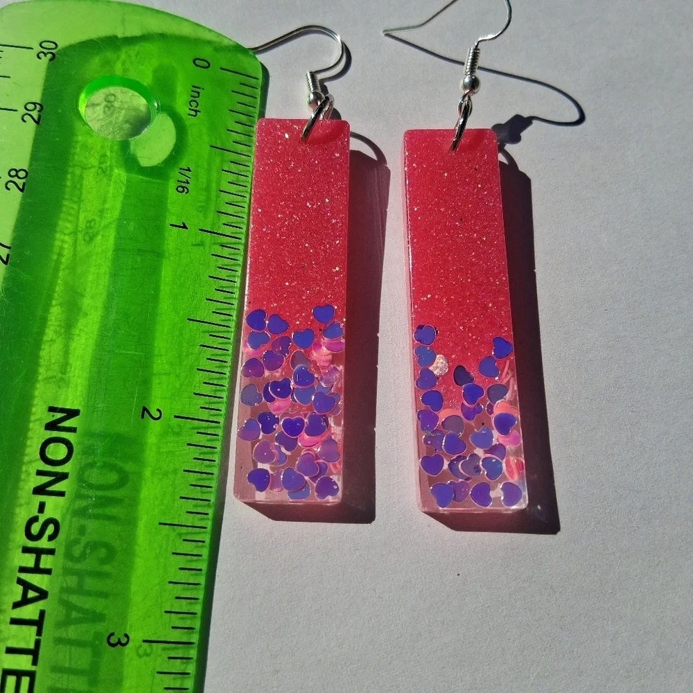 Hand Crafted Pink Dangle Earrings